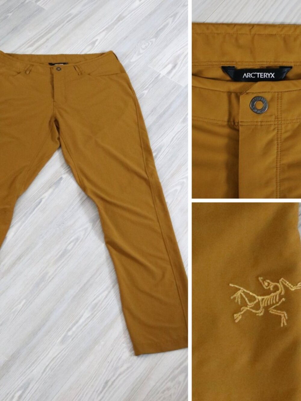 Arc'teryx Creston Pant Mens Yukon Gold Summer Lightweight Outdoor Hiking Size 34